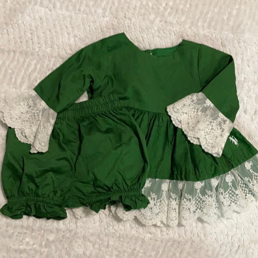 Well Dressed Wolf Green Party Dress size 12 Month